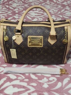 Inspire Louis Vuitton Monogram Canvas Satchel Handbag in Brown and Tan